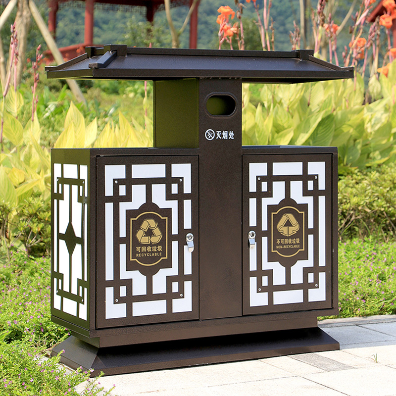 復(fù)古風(fēng)兩分類垃圾桶
